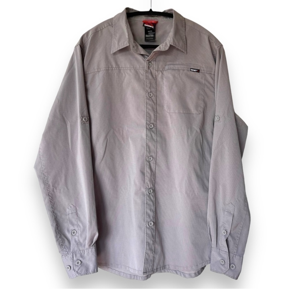 Gerry Outdoors Active wear Gray Woven long sleeve button down men’s shirt